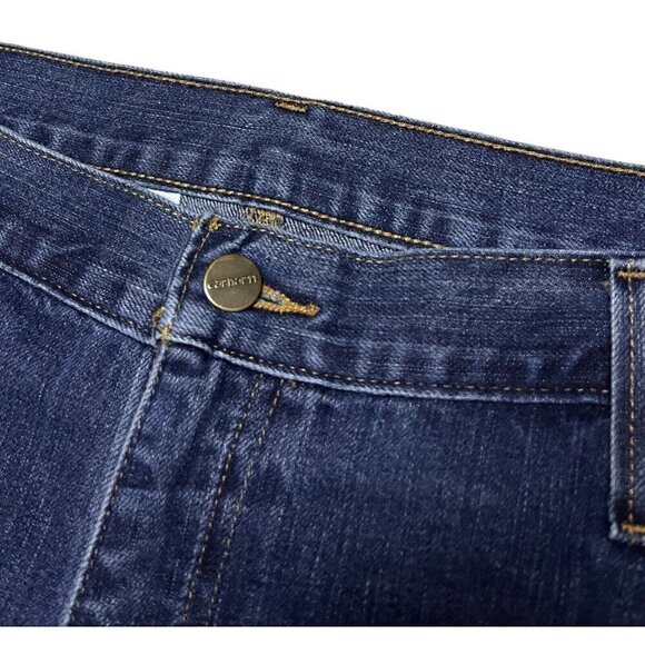 Carhartt Relaxed Fit Blue Cargo Carpenter Designer Work Jeans 42x32 - Picture 3 of 6